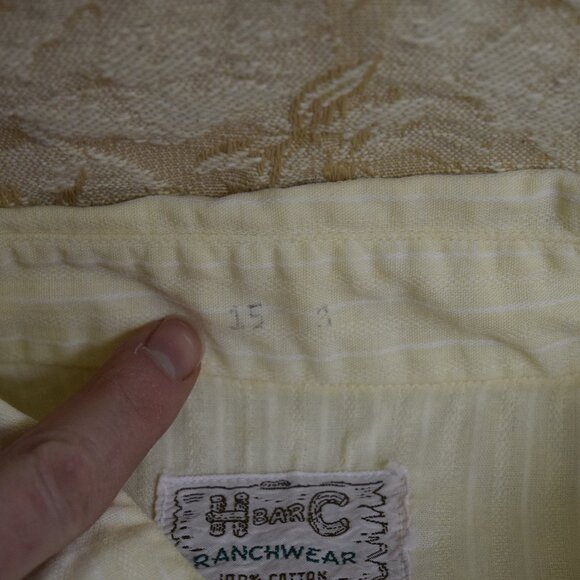 VTG 1950s H Bar C Ranchwear Long Tail Pearl Snap Mens Shirt Western Cowboycore - Picture 8 of 11